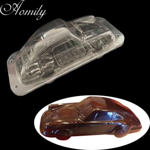 Aomily 3D Car Shape Plastic Chocolate Cake Mold Polycarbonate Pudding Jelly Candy Ice Mould Homemade Dessert DIY Kitchen Baking