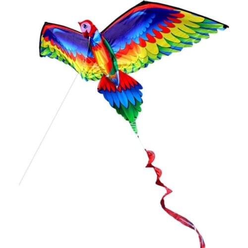 Y55B 3D Parrot Kite Single Line Flying Kites with Tail and Handle for Adult and Kid