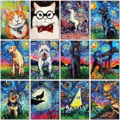 5D DIY Diamond painting horse dog cat animals Cartoon Full Round Diamond mosaic art Full Square Diamond embroidery Cross stitch