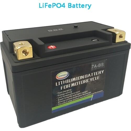 Scooter Battery 12V Lithium iron LiFePO4 7AH 7A-BS 300CCA Size150x87x93mm BMS Board phosphate Battery For Various Motorcycles
