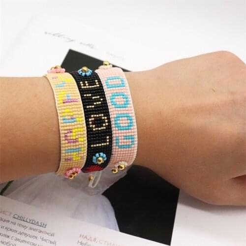 ZHONGVI Miyuki Bracelets for Women Boho Friendship Bracelet Gift for Girl Jewelry Letter LOVE Jewellery Handmade Pulseras
