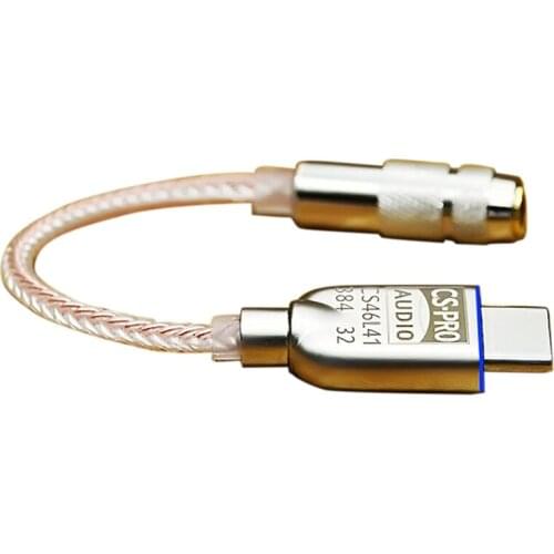 Type-C to 3.5mm HiFi Digital Headphone Amplifier Cs46L41 Chip Decoding DAC Audio Adapter Cable for Android Win10