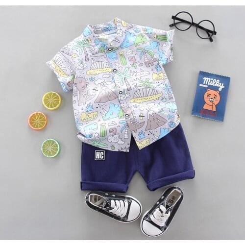 Childrens clothing summer Boys and girls Short sleeve shirt and Pants 2 pieces Clothing sets Childrens suit Clothes Sets
