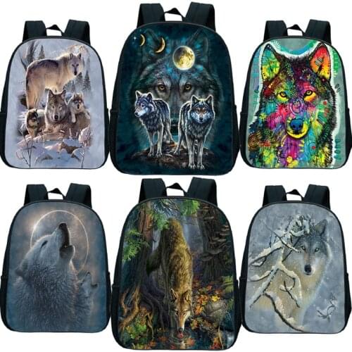 Kids Wolf Backpack Toddler Kindergarten Bags For Girls Boys Mini School Bags Children Rucksack Primary Students Bookbag Mochila
