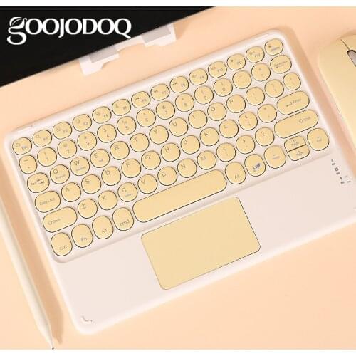 GOOJODOQ Wireless Bluetooth Keyboard with Touchpad for iPad Keybaord iPhone Samsung Galaxy Xiaomi Huawei Microsoft Surface HP