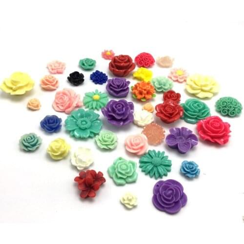 Hot 2cm-4cm Mixed Color Size 20Pcs DIY Fhone Case 3D Flower Decorative Stickers Resin Crafts Flowers Flatback Cabochon Scrapbook