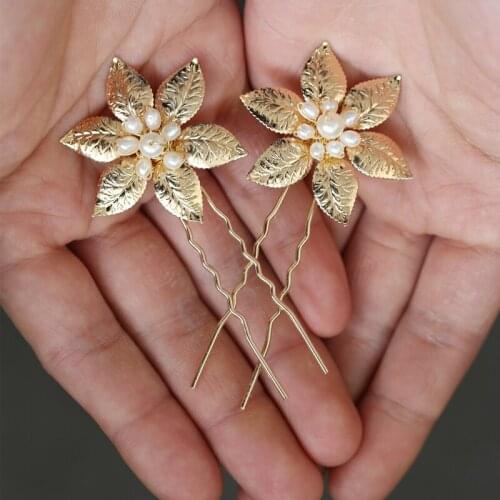 Jonnafe Freshwater Pearls Wedding Hair Jewelry Pins Handmade Bridal Hair Ornament Accessories Handmade Women Headpiece