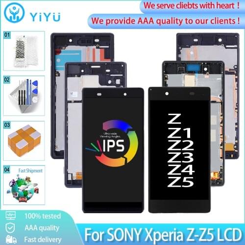 AAA Quality For Sony Xperia Z5 Z4 Z3 Z2 Z1 Z LCD Display Touch Screen With Frame Digitizer Replacement For Sony Xperia Z5 LCD