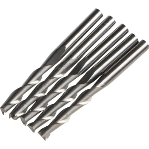 5 pcs Shank 4mm x 22mm Two Flutes End Mill cutters CNC Equipment Milling Cutter, Spiral Cutter, White Steel Cutter