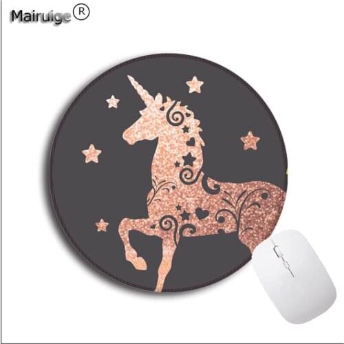 Mairuige Unicorn Laptop Computer Horse Animal Mousepad Size for 20X20CM 22X22CM Lock Edge And No Edge Round Gaming Mousepads
