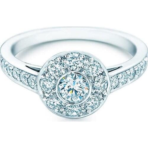 2.5Ct Round Cut Daisy Rings 925 Sterling Silver Ring Bridal Jewelry Covered with White Gold
