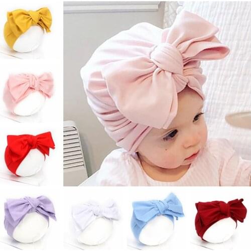 Cute Baby Girls Bows Single Layer Breathable Cap Newborn Skull Beanies Indian Hat Baby Gifts Photo Props Outdoor Decoration