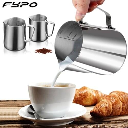 Milk Jug, Stainless Steel Milk Cup Milk Frothing Pitcher Milk Pitcher for Making Latte Coffee Art, Cappuccino