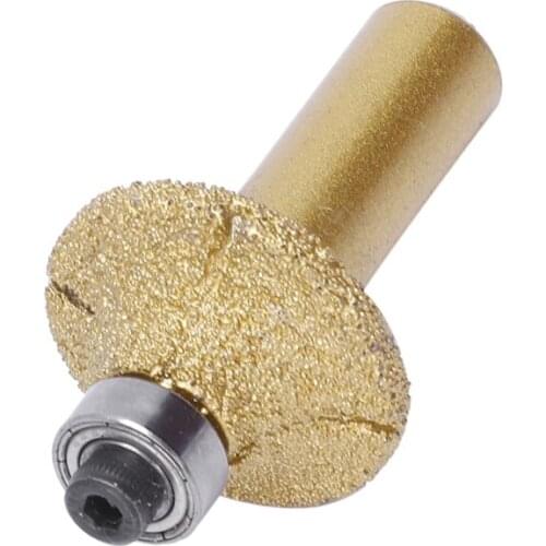 Marble 31mm Dia Bullnose Diamond Profile Wheel Router Bit Gold Tone