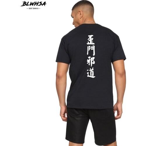 BLWHSA Chinese Print T Shirt Men Fashion Casual Summer Short Sleeve Funny T-shirt Meaning Dishonest Practices Tops Tees For Men