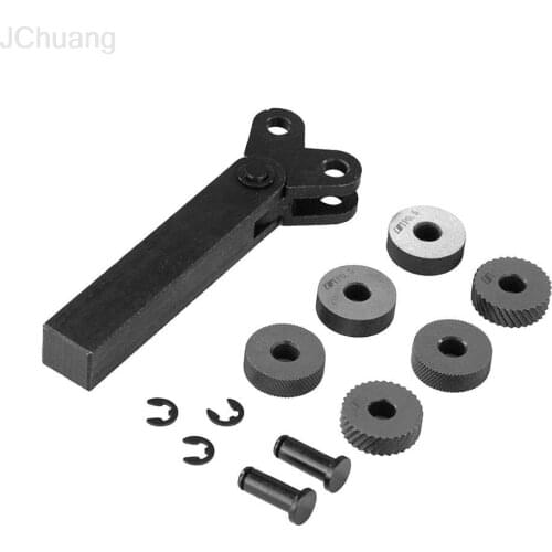 Dual Wheel Knurling Tool Kit 7pcs 0.5mm 1mm 2mm Wheel Linear Pitch Knurl Set Steel Lathe Cutter Wheel Knurling Tool Set