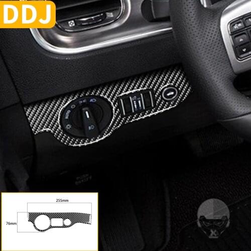 For Dodge Charger 2011-2014 Carbon Fiber Interior Stickers LD SXT SRT8 Headlight Adjustment Button Sticker Dim Car Accessories