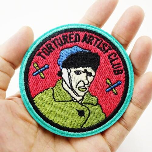 DIY Punk Embroidered Vincent Van Gogh Patches For Clothing Iron Sewing Applique Clothes Badge Stickers Jeans Garment DIY Patches