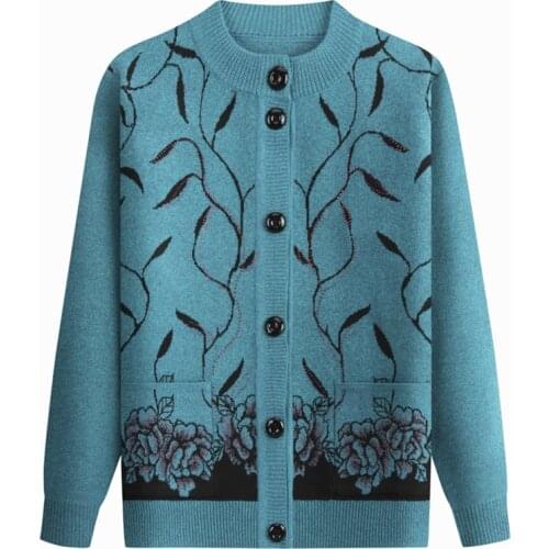New 2020 Autumn Winter Women Cardigan Fashion casual Diamonds Middle-aged Women Sweaters Plus size Women coats