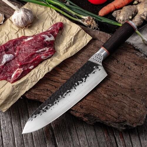 8 inch forging chef knife niu longquan handmade small kitchen knife merchants with gift kitchen slicer stainless steel knives