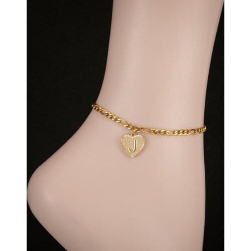 WANGAIYAO2021 new 26-letter stainless steel couple love anklet fashion sweet romantic commemoration day creative letter male and