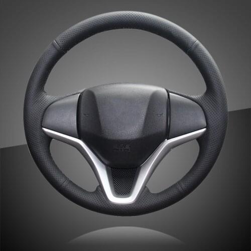 Hand Sewing Interior Car Braid On The Steering Wheel Cover for Honda New Fit City Jazz 2014 2015 HRV HR-V 2016 Vezel 2015-2017