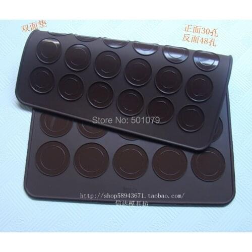 Wholesale(1pc/lot) Soft 100% Silicone Macaron Pad Oven Mat Pastry Mat Two Sided Potholder one side 48 holes one side 30holes
