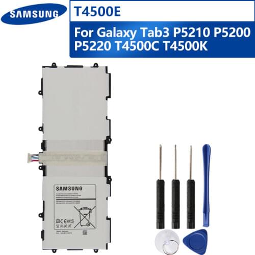 Original Replacement Tablet Battery T4500E For Samsung GALAXY Tab3 P5210 P5200 P5220 T4500C T4500K Rechargeable Battery 6800mAh
