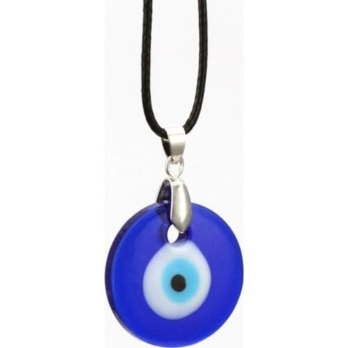 Exquisite Blue Evil Eye Round Pendants Necklace Creative Party Necklace Accessories For Men Women Fashion Punk Jewelry Gift