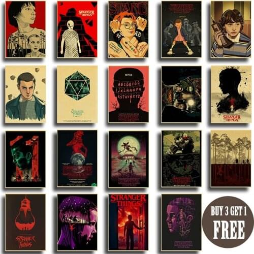 New Enhanced Stranger Things movie retro posters home decor kraft paper vintage clear image painting wall stickers