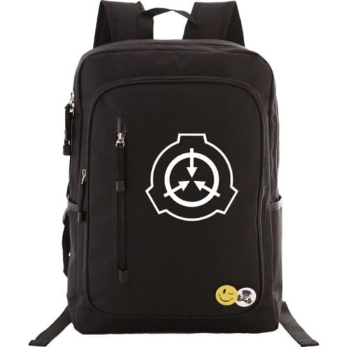SCP Secure Contain Protect Backpack Bag Zipper Pocket Bag Men Women BookBag Student School Travel Laptop Bag Mochila Badge