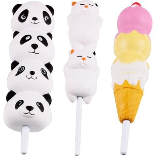 Besegad Cute Kawaii Jumpo Squishies Slow Rising Pen Sleeve with Ball Pen for Kids Children Birthday Christmas Festival Gift