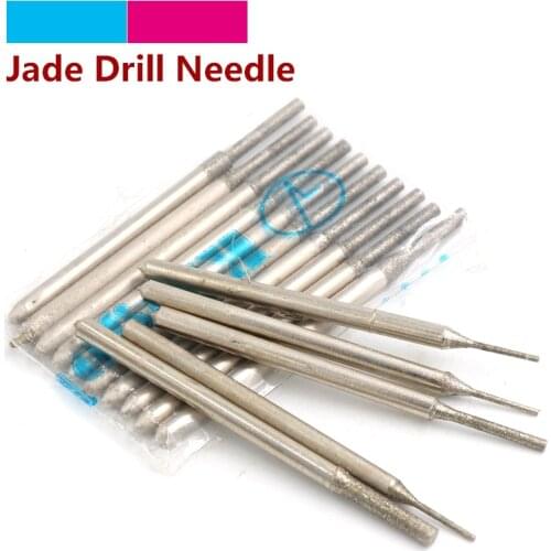 High Quality 5/10pcs Diamond Drilling Needle 150 Grit Grinding Head Burrs Bits Engraving For Dremel Carving Polishing Drill Tool