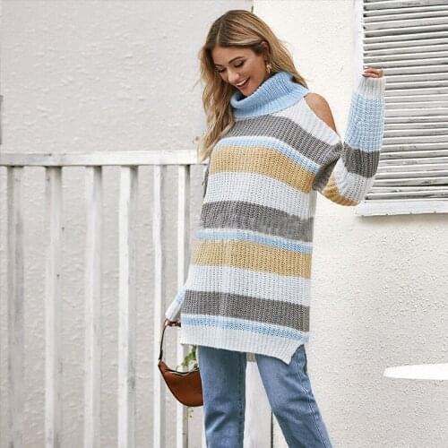 Elegant Fashionable Turtleneck Sweater Women 2020 Fall/winter Warm Long-sleeved British Style Knitted Sweater Midlength Pullover