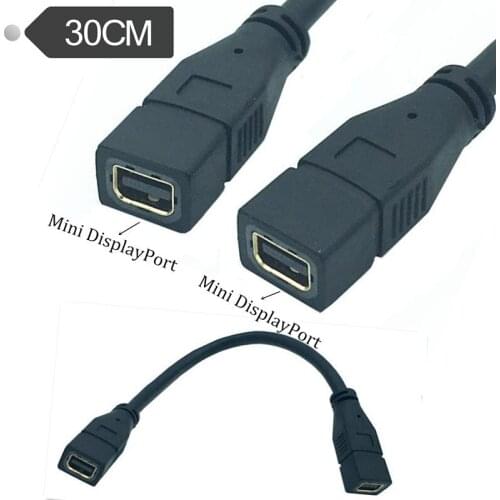 Mini DisplayPort 1.2 Video Extension Cable F/F - Mini DisplayPort 4k with HBR2 support - Mini DP Extension Cable 0.3m
