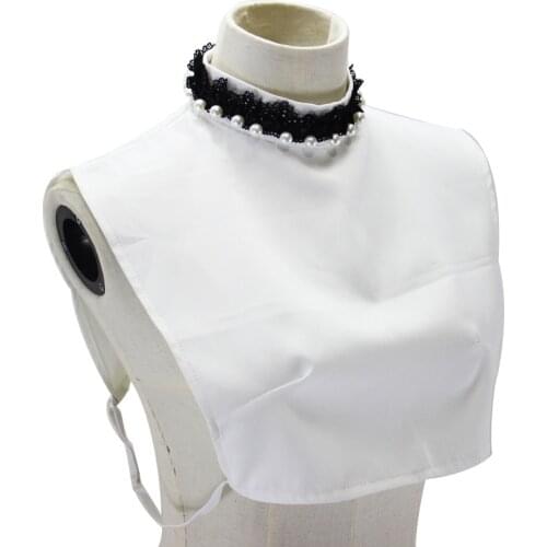 High-collar decoration drill Velvet satin fake collar decorative Victoria Bottoming lace false collar high neck collier femme