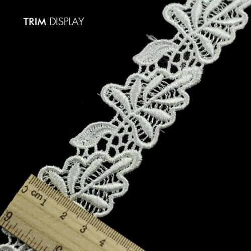 Leaf Embroidered Lace Ribbon Trim Applique Motif Scrapbooking Venise Decorated Embellishment Sewing Supplies for Colth 28y /T864