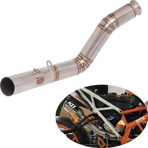 High Position Modified Motorcycle Mid Link Pipe Slip On 51mm Mufflers Remove Catalyst for Duke 390 125 250 RC390 2017-2019