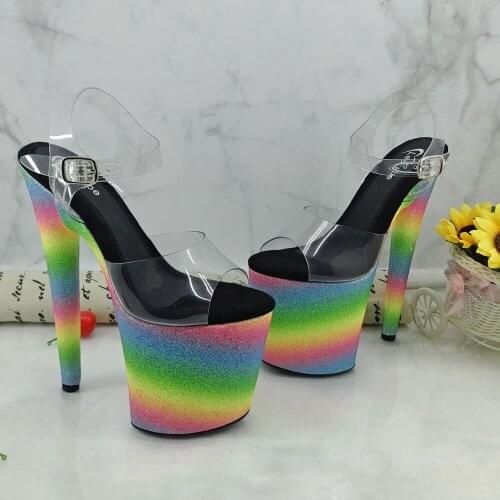 Leecabe 8Inch/20cm Womens Platform Sandals party High Heels Shoes Pole Dancing Shoes