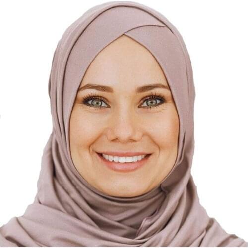 2019 Womens Elegant Modest Muslim Islamic Scarf Ramadan Soft Lightweight Jersey instant Hijab Long Headscarf Easy Ready to wear