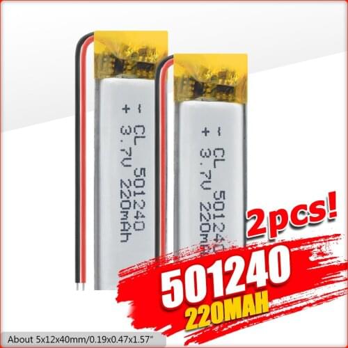 1/2/4 Pcs 501240 Lipo Batteries 220mAh Lithium Polymber Battery Replacement Cells For MP3 Speaker Game Console Remote Control
