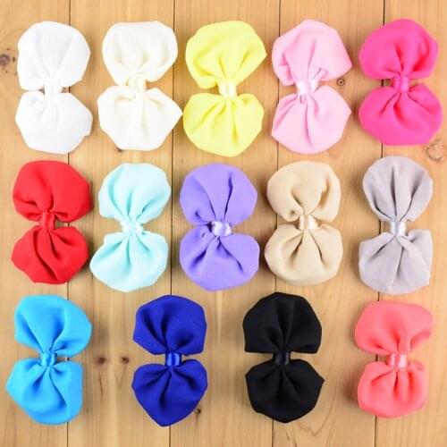 100pcs/lot 3.9 inch Boutique Chiffon Bows 14 colors In Stock Cute Hair Flowers Kids Headwear Accessories HDJ12