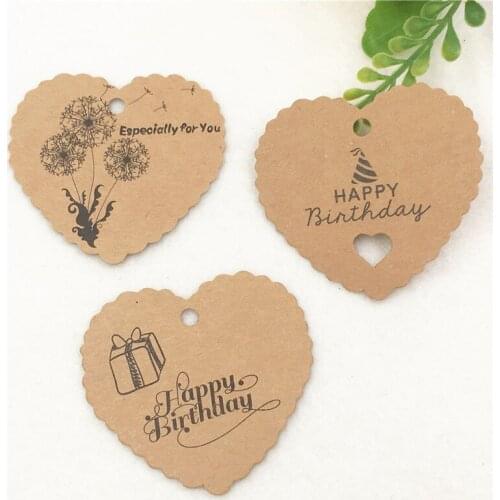 200Pcs Lace Heart Shaped With Hollow Heart Paper Cardboard Tags Dandelion Dove 6.5x6cm For Birthday Thanksgiving Day Price Tags