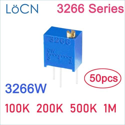3266W 50PCS 100K 200K 500K 1M Trimer Potentiometer 3266 3266W-1-104 3266W-1-204 3266W-1-504 3266W-1-105 Trimming precise LoCN