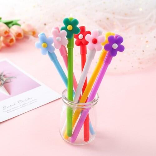 35 pcs/lot Fresh Flower Gel Pen Cute 0.5mm black ink Neutral Pen school writing Supplies Promotional Gift