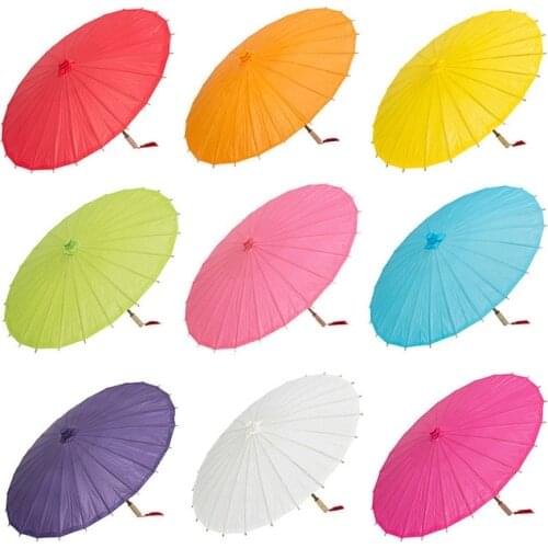 40cm handmade colored Umbrellas China traditional Kids DIY painting paper umbrella for Wedding Party Decoration Supplies props