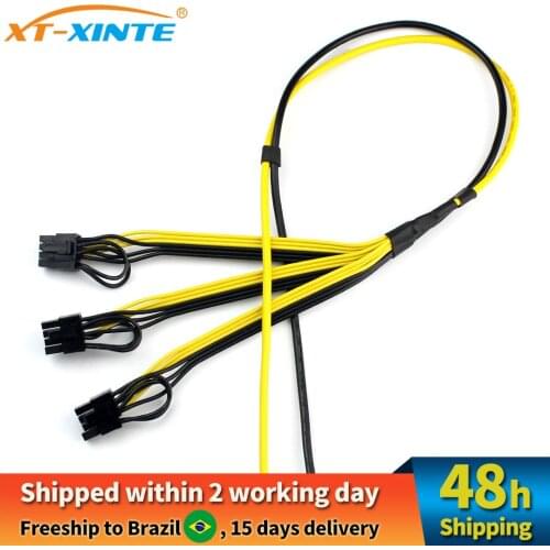 5pcs Power Video Card Cable Mine Machine Adapter Cable 3x (6 +2) Pin Line, The Main Line 12AWG + Sub-Line 18AWG Mining Wire
