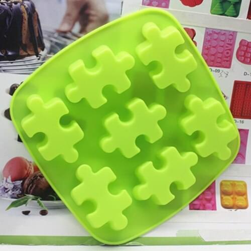 7 Cavity Jigsaw Puzzle shape Silicone clay mold fondant cake mold chocolate soap mould ice mold