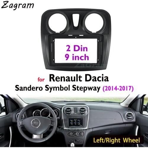 9 Inch 2 Din Car Video Fascia for Renault Dacia Sandero Symbol Stepway 2014-2017 Panel Player Audio Dashboard Frame Dashboard Mo