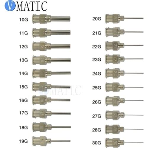 Free Shipping 12Pcs 0.5'' 10G-30G Stainless Steel Dispensing Needle Tips 1/2 Inch